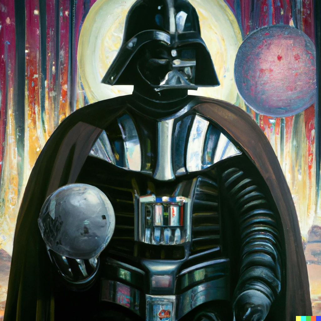 Darth Vader oil painting by Tristan Deane and MidJourney